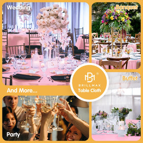 BRILLMAX pink tablecloth at a wedding banquet setting
