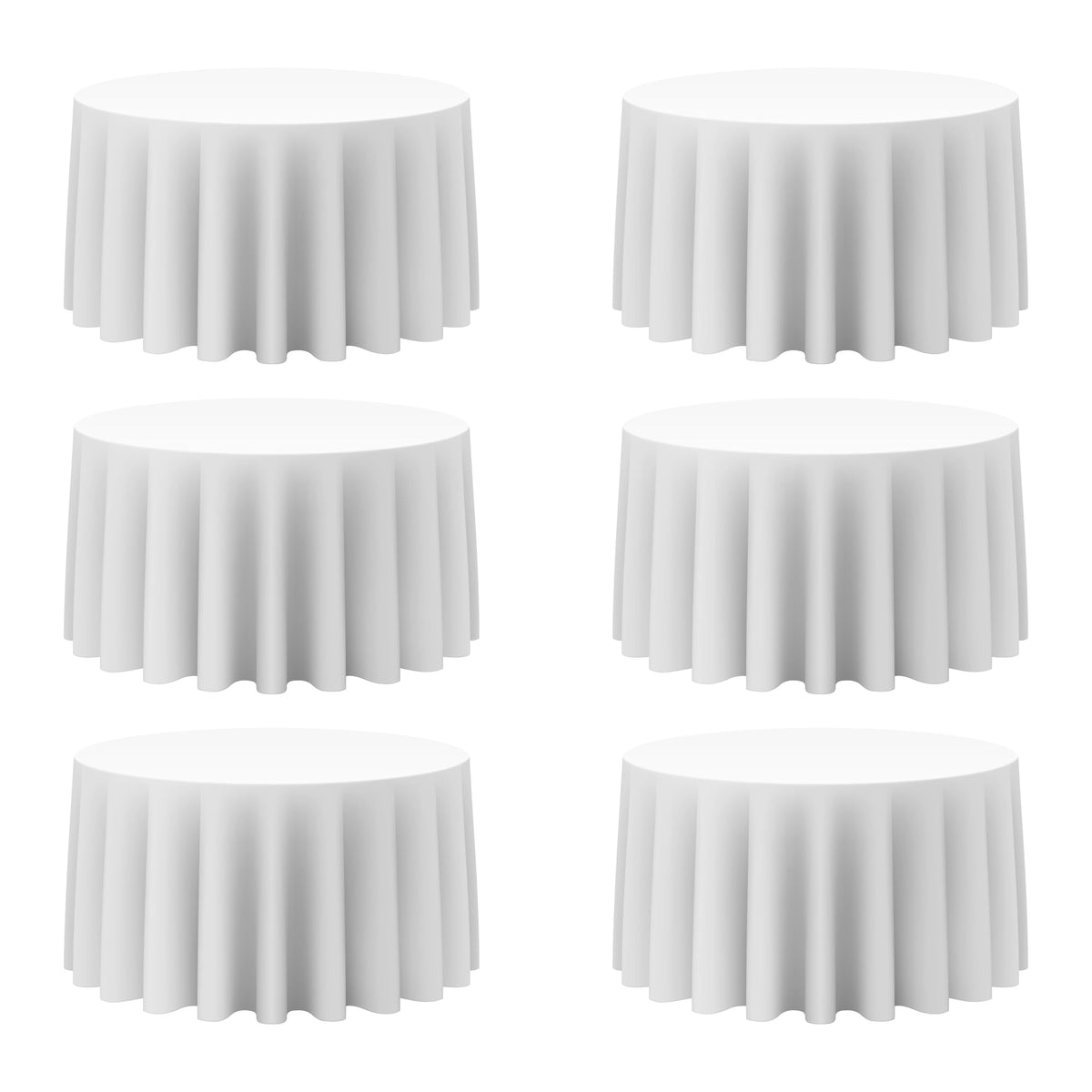 BRILLMAX white round tablecloth 120-inch for 60-inch tables, clean and elegant coverage.