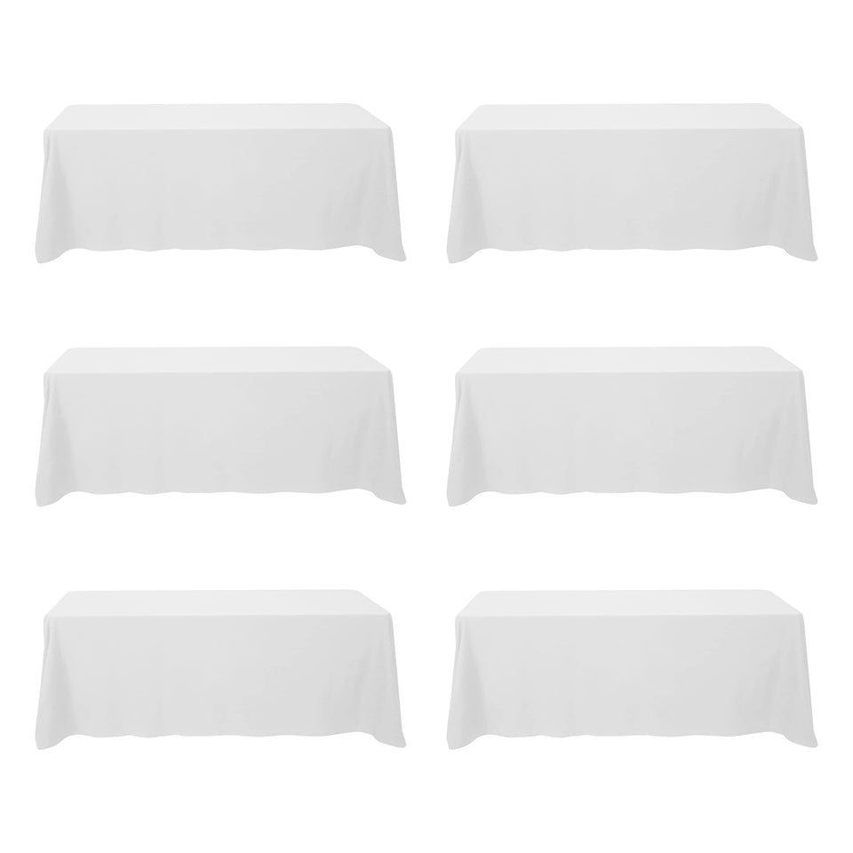 BRILLMAX white tablecloth with 150 GSM drape for a polished banquet setting.