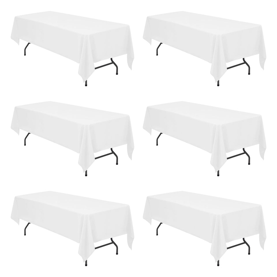 BRILLMAX white tablecloth 60x126 on rectangle table for elegant banquet setup.