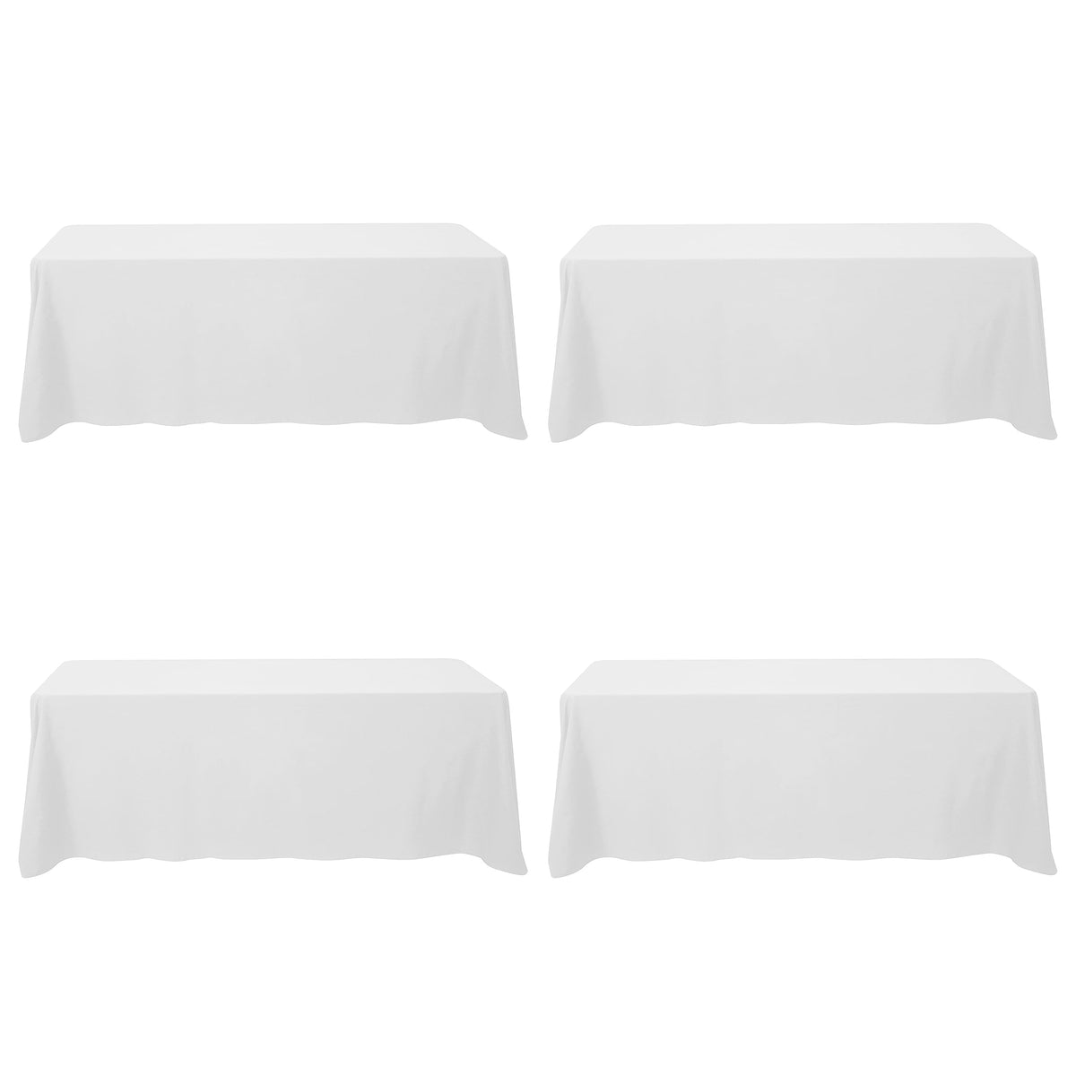 BRILLMAX white tablecloth full-length drape for formal events.