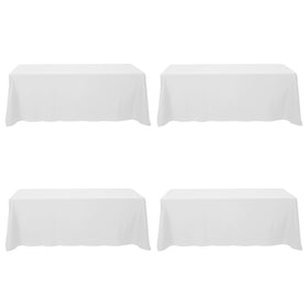 BRILLMAX white tablecloth full-length drape for formal events.