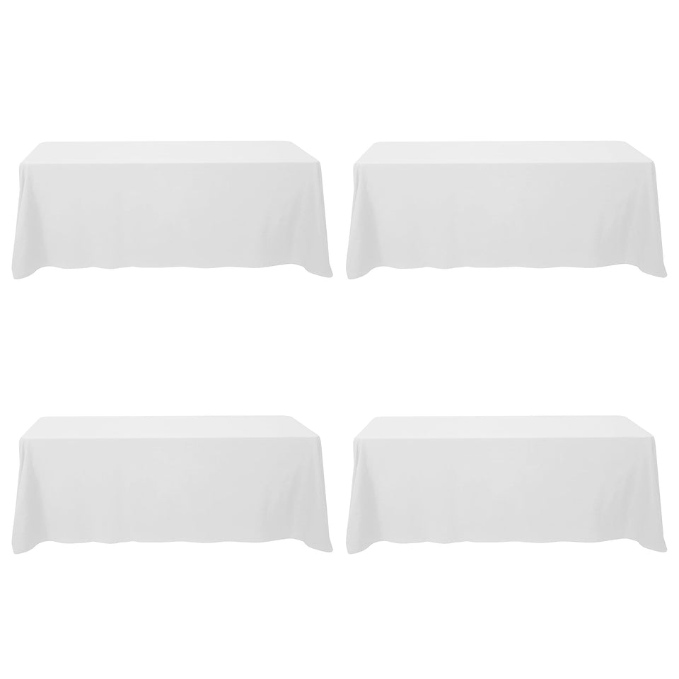 BRILLMAX white tablecloth full-length drape for formal events.