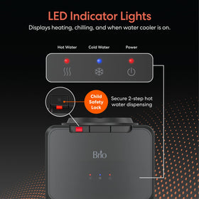 Brio 130 bright LED indicators show hot and cold readiness at a glance