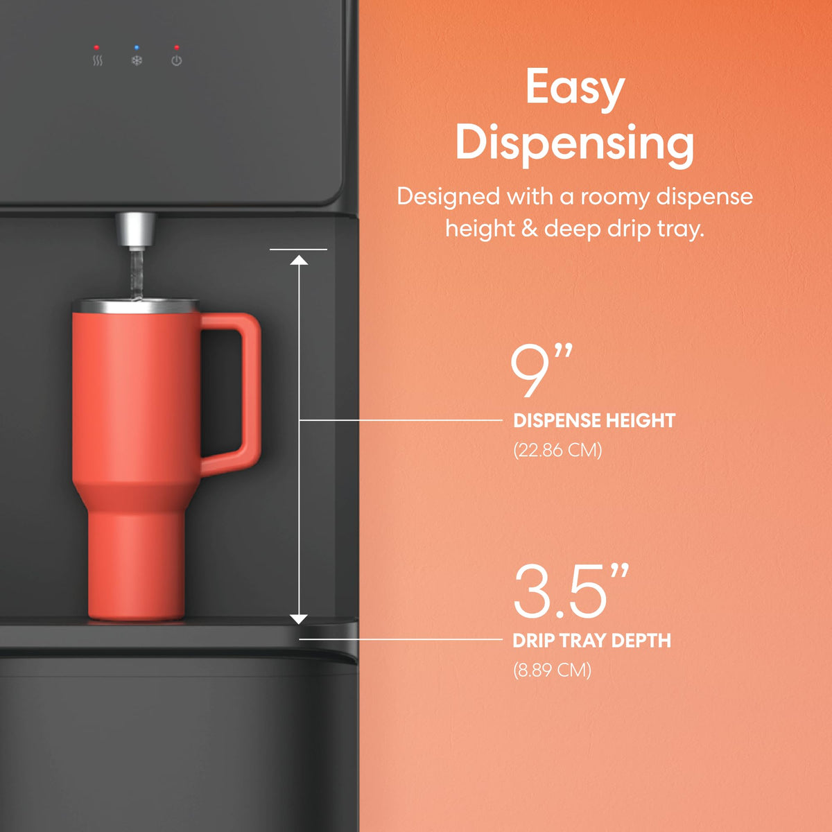 Brio 130 supports 3- and 5-gallon bottles for flexible setup