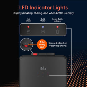 Brio 130 hot water indicator shows readiness for hot beverages