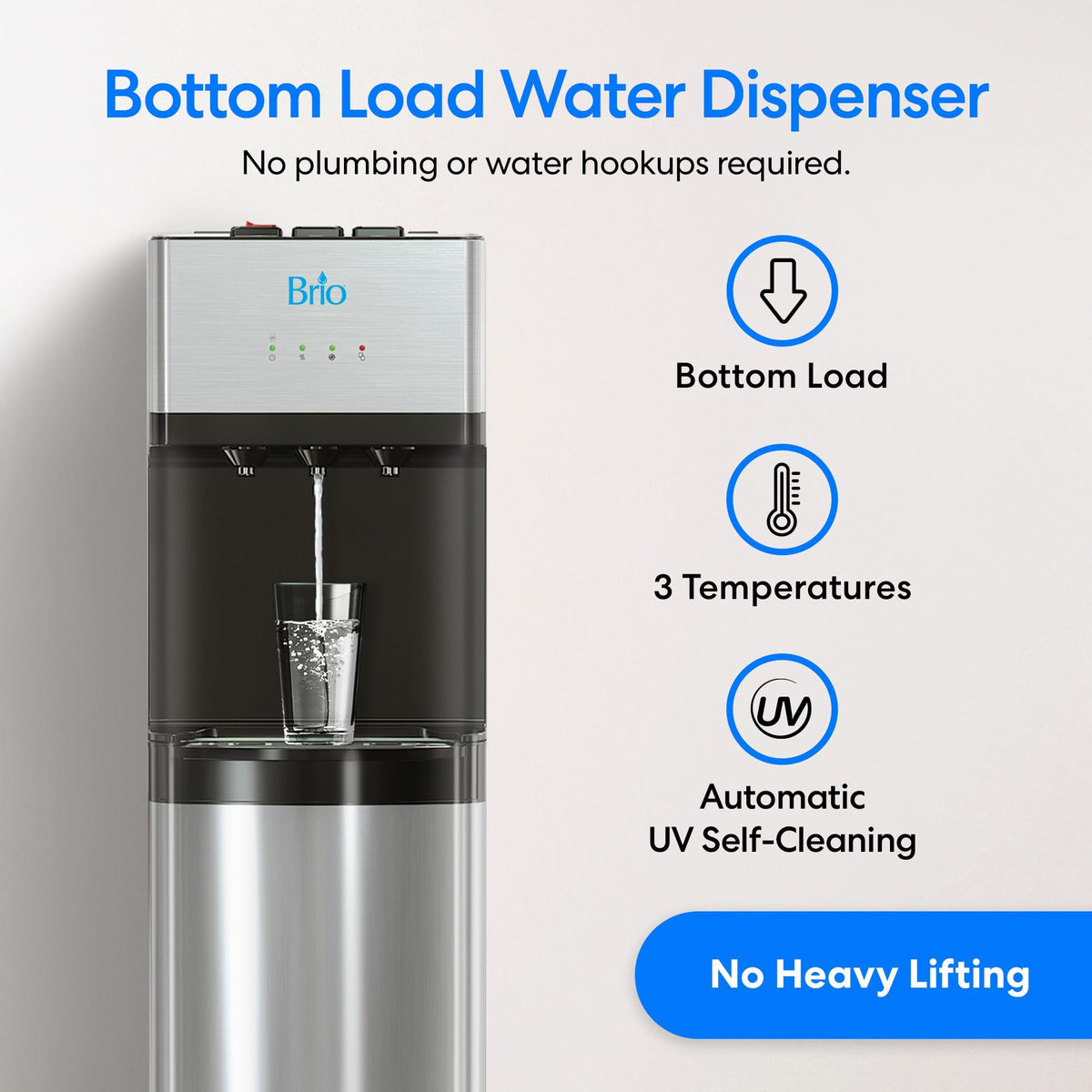 Brio bottom-load cabinet design highlighting space efficiency.