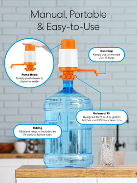 Brio orange pump installs easily without motors or electricity.