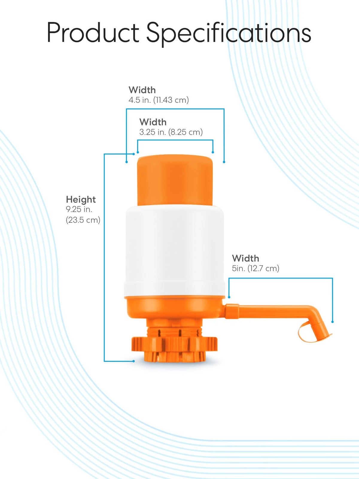 Brio universal pump keeps dispensing clean with an easy-to-clean design.