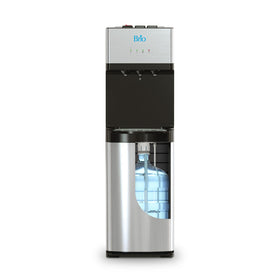 Brio self-cleaning bottom-load dispenser front view showing easy bottle changes.
