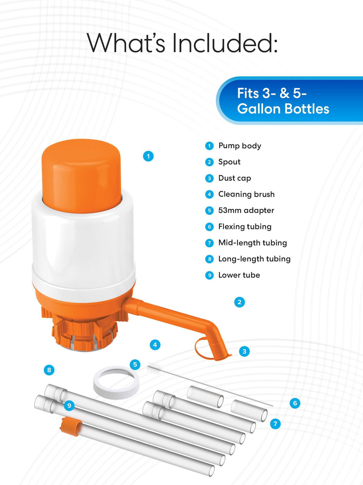 Brio pump includes a tube brush for easy cleaning and bacteria-free use.