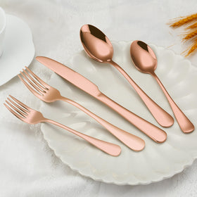 BRIOUT rose gold flatware polish close-up shows lustrous shine.