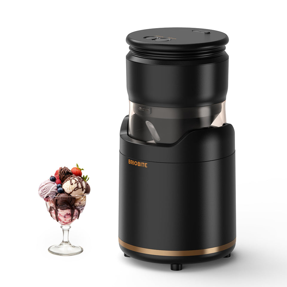BRIOBITE ice cream maker with compact design for small kitchens.