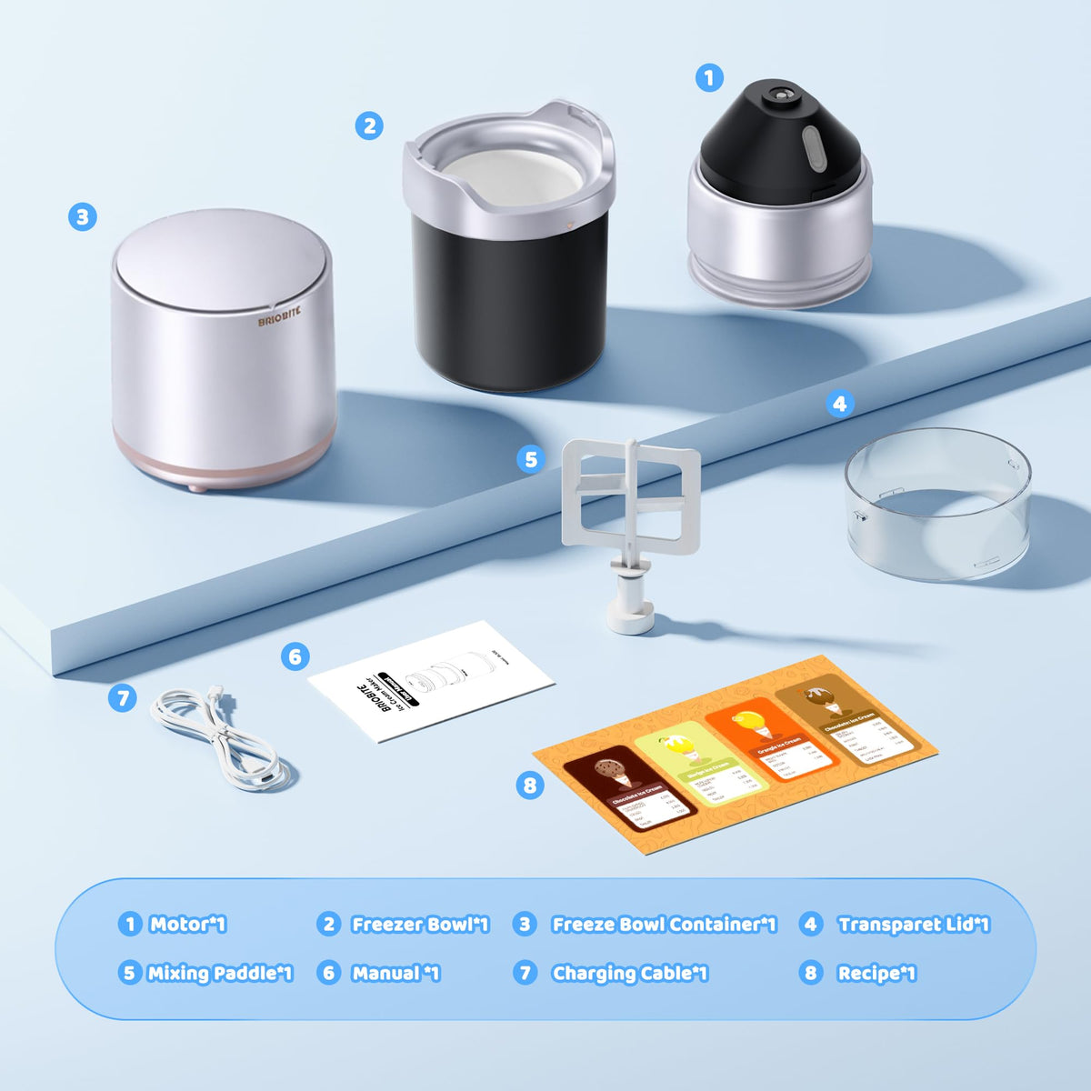 BRIOBITE ice cream maker gift-ready packaging for celebrating dessert moments.