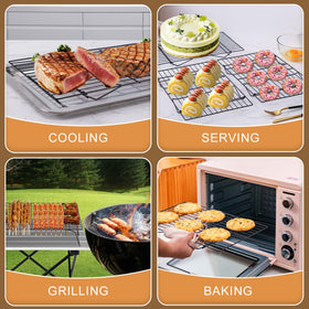 BRIOUT 16x10 inch rack fits half-sheet pans for versatile use