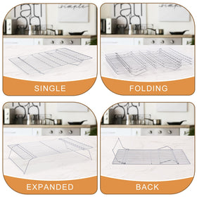 BRIOUT collapsible cooling rack folded flat for easy storage