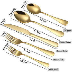 BRIOUT gold salad forks shine on festive table settings.