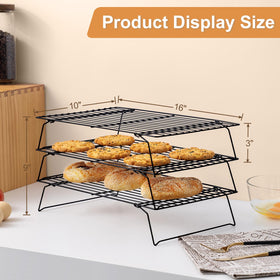 BRIOUT stackable cooling rack with adjustable feet saves countertop space