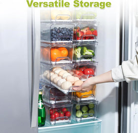 Brippo 2-pack fridge organizers fit fruits, snacks, and small toys.