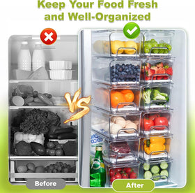 Brippo clear fridge storage bin offers visible contents for quick planning.