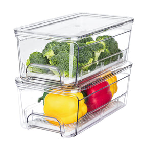 Brippo pull-out fridge organizer drawer for easy access and reduced waste.
