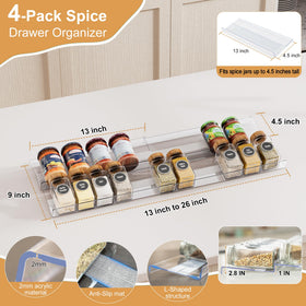 Brippo spice rack tilted clear view enables fast spice picking.