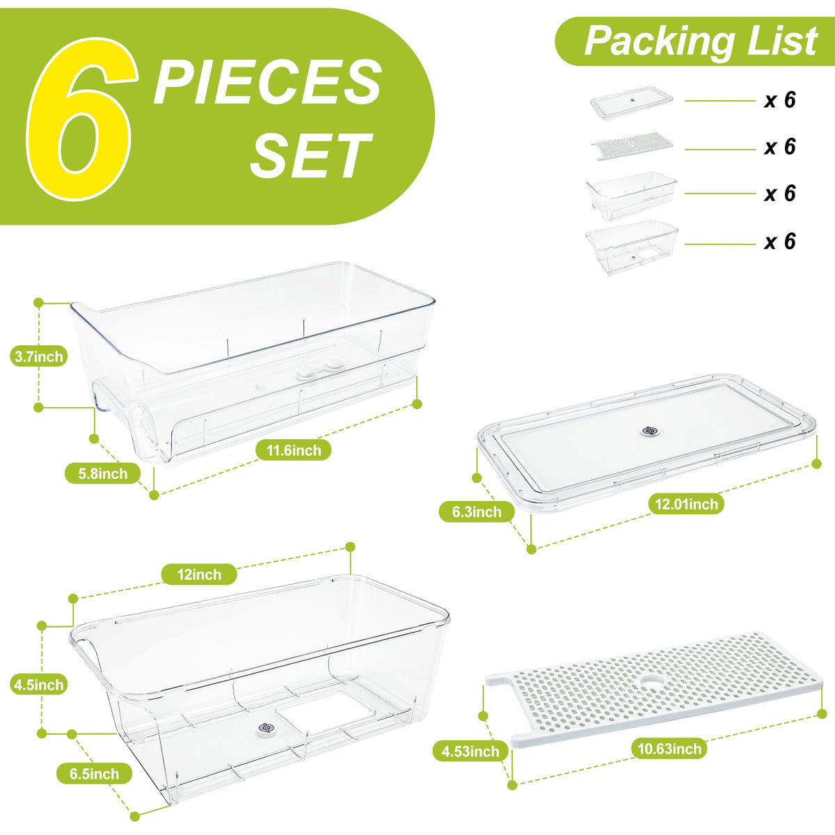 Brippo transparent fridge bin highlights contents for efficient organization.