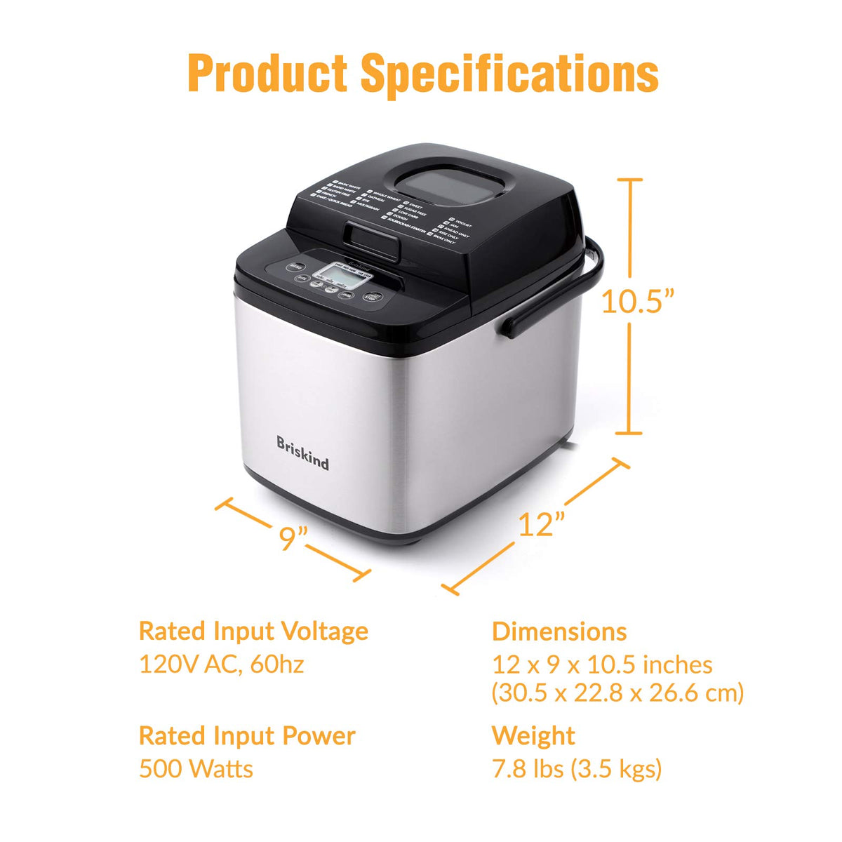 Briskind bread maker includes essential accessories for fast setup.