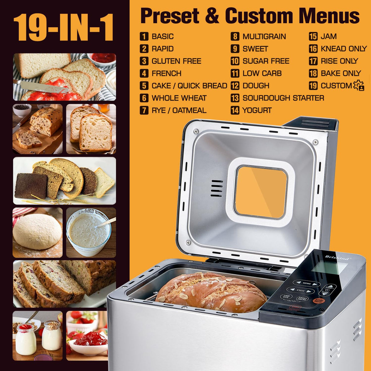 Ceramic nonstick bread pan by Briskind for clean release