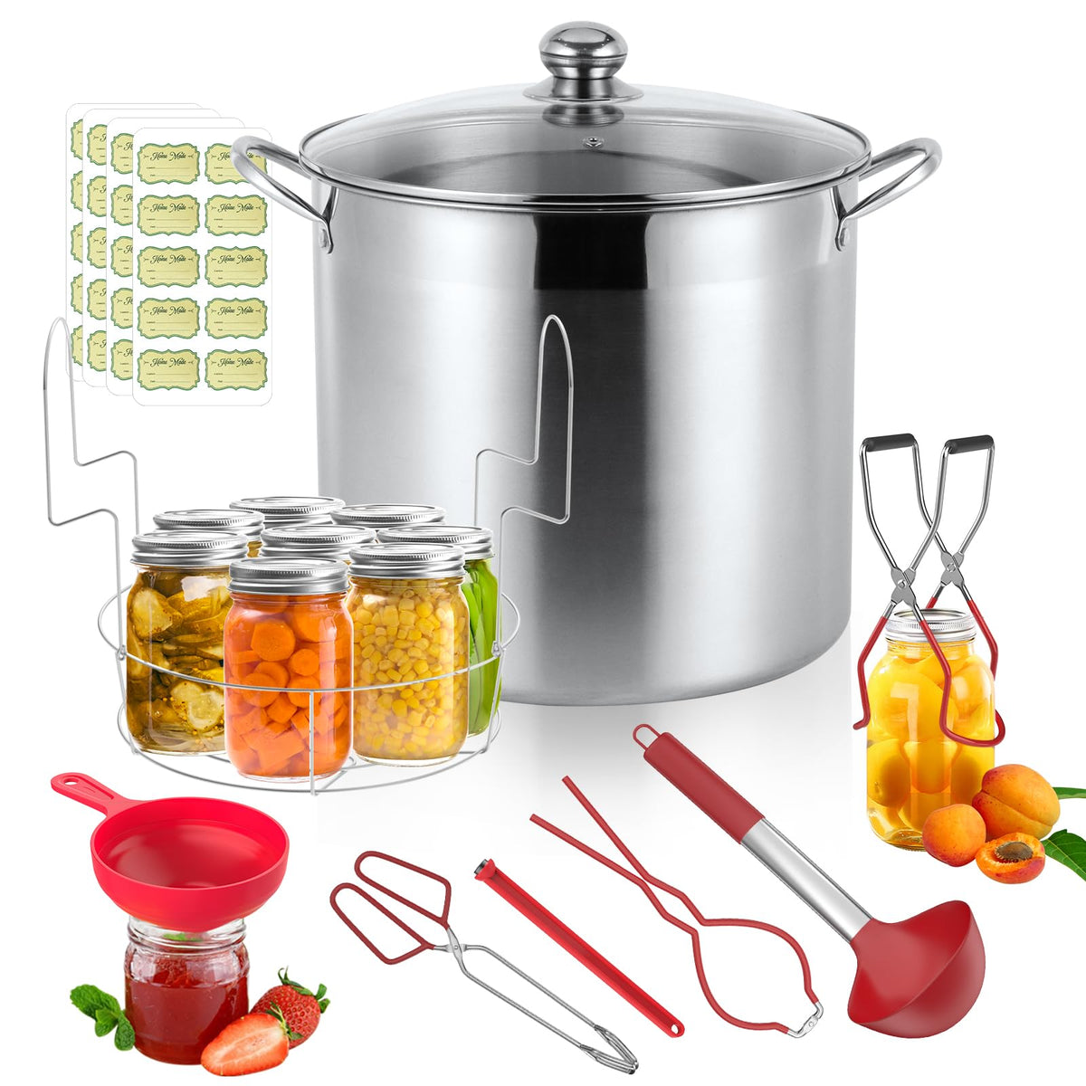 BriSunshine 21.5 qt canning pot with lid for durable home canning.