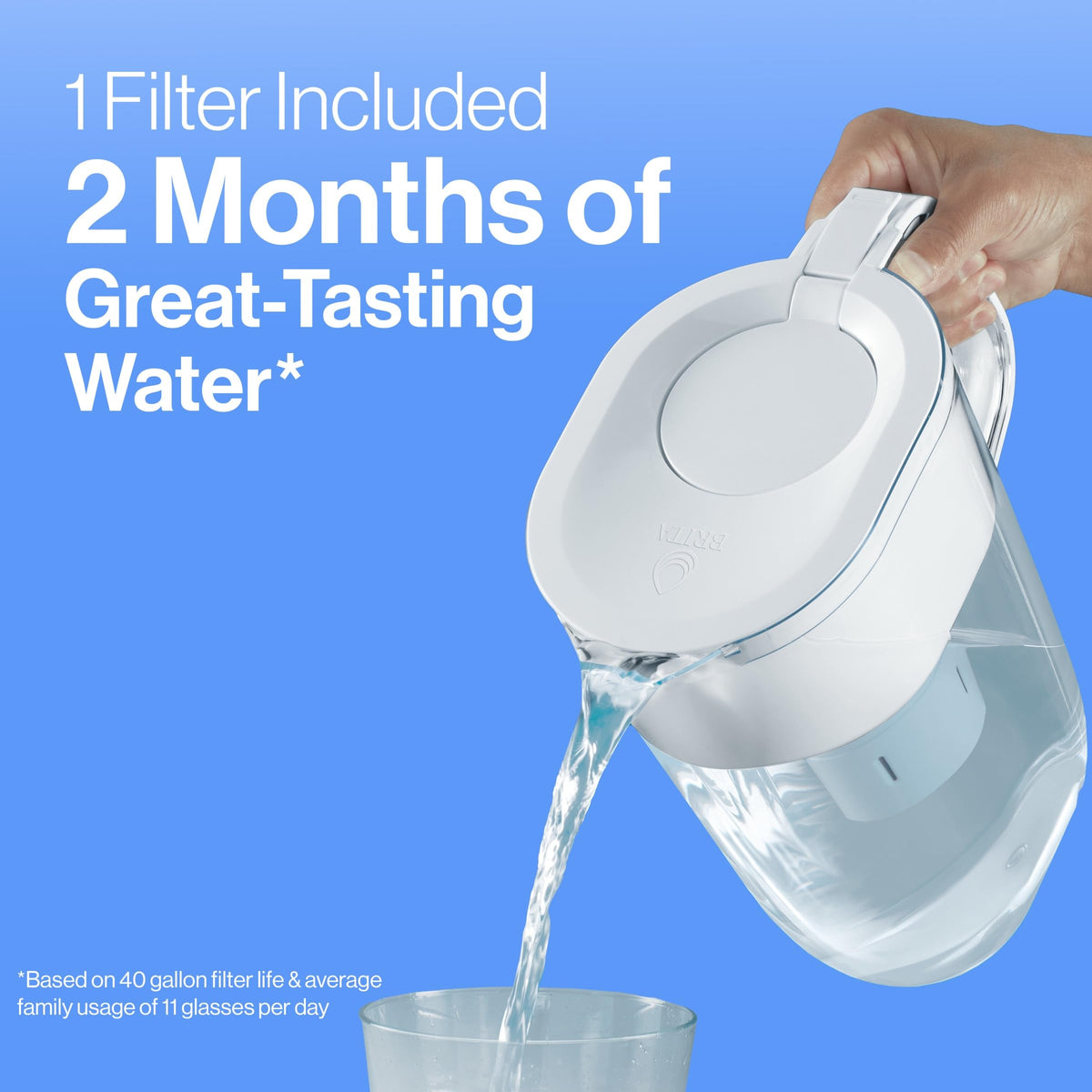 BPA-free Brita design ensuring safe, clean-tasting water.