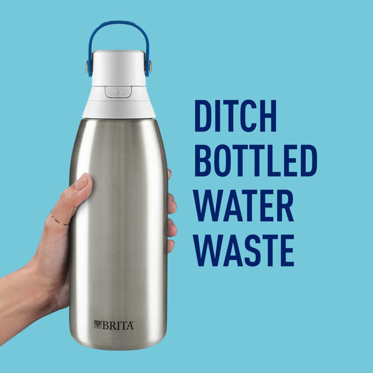 Brita carry loop enables easy grab-and-go hydration anywhere.