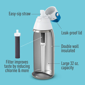 Brita filter straw reduces chlorine taste for fresh water on-the-go.