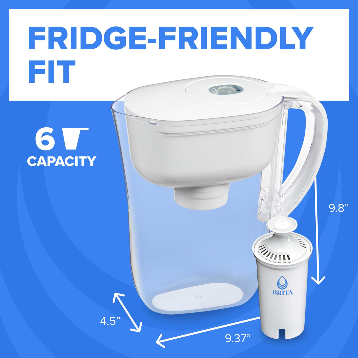 Brita Metro fits in most refrigerators for quick hydration