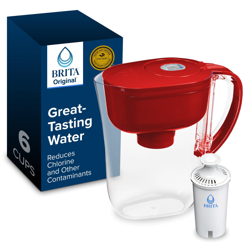 Brita Metro pitcher front view showing 6-cup capacity for easy hydration