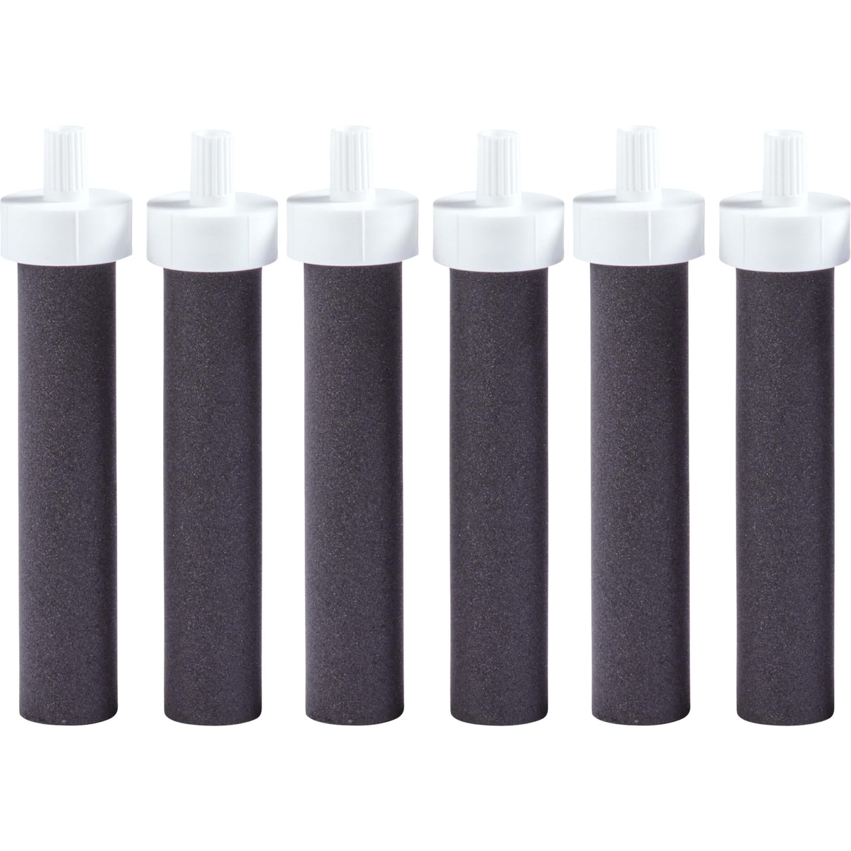 Brita water bottle filters pack six for fresher-tasting water on the go.
