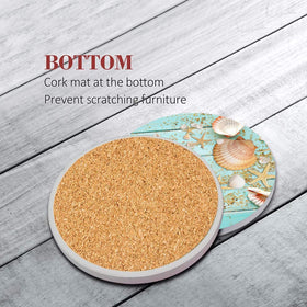 Britimes coaster with cork base demonstrating non-slip stability on tabletops