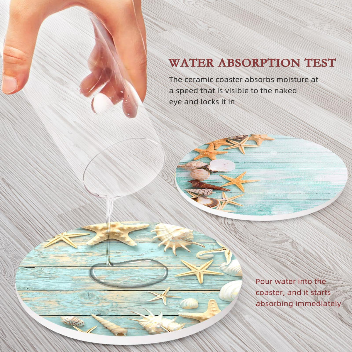 Britimes seaside-inspired coaster with metal holder for organized storage