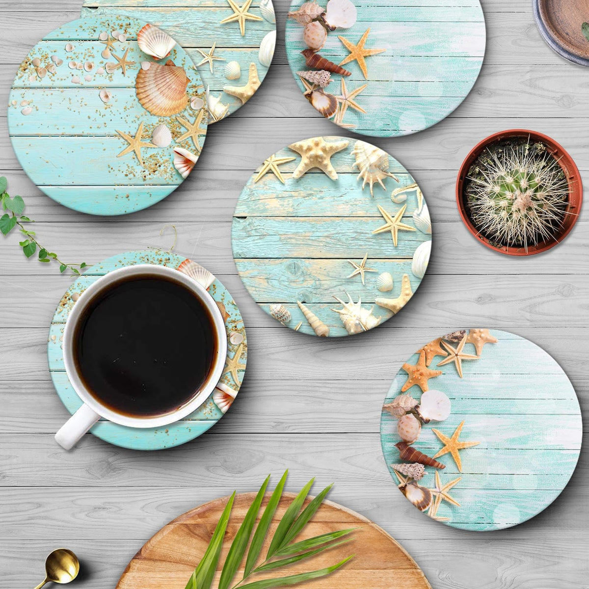 Britimes ceramic stone coaster close-up highlighting absorbent surface