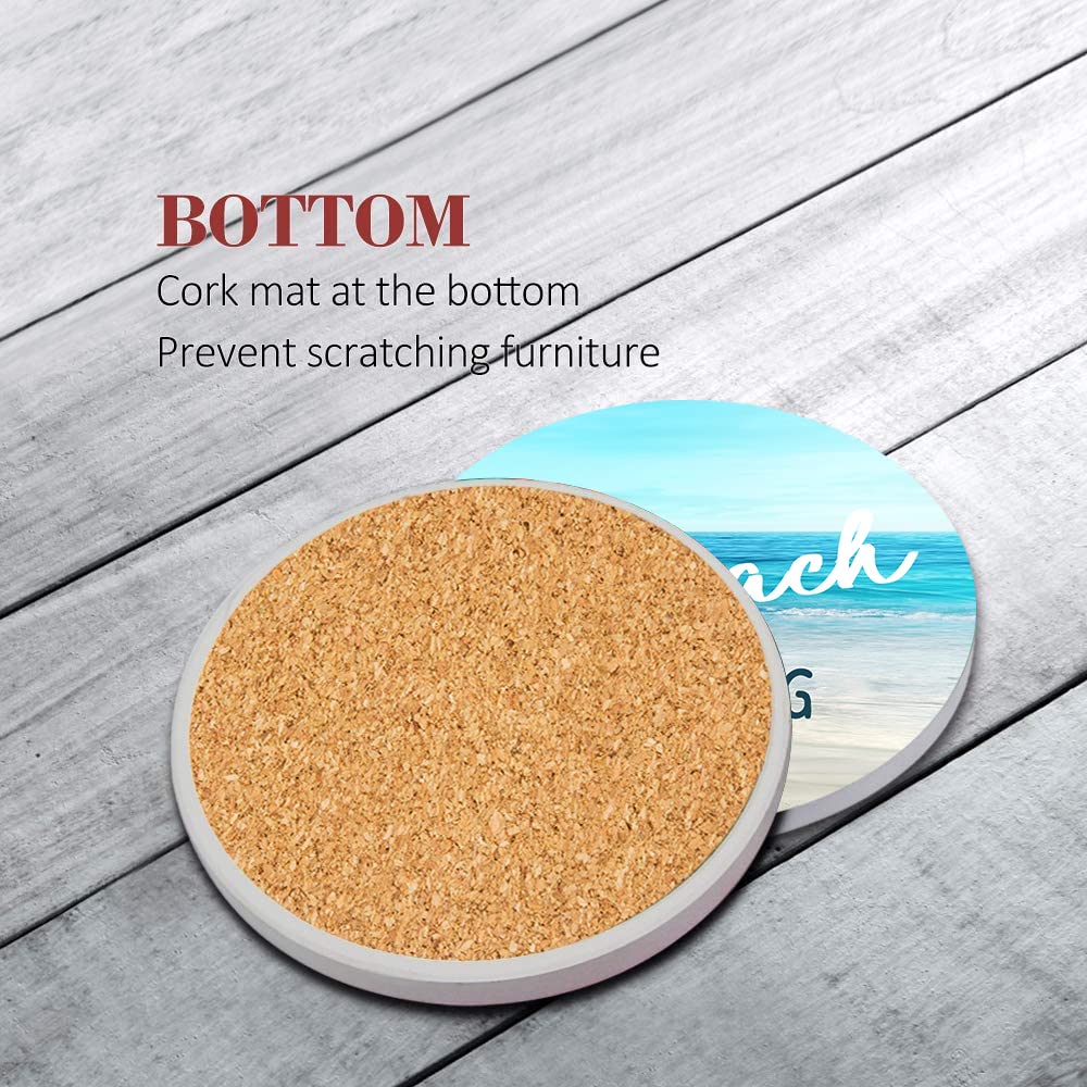 Britimes ceramic coasters with cork bottom provide non-slip stability for everyday use.