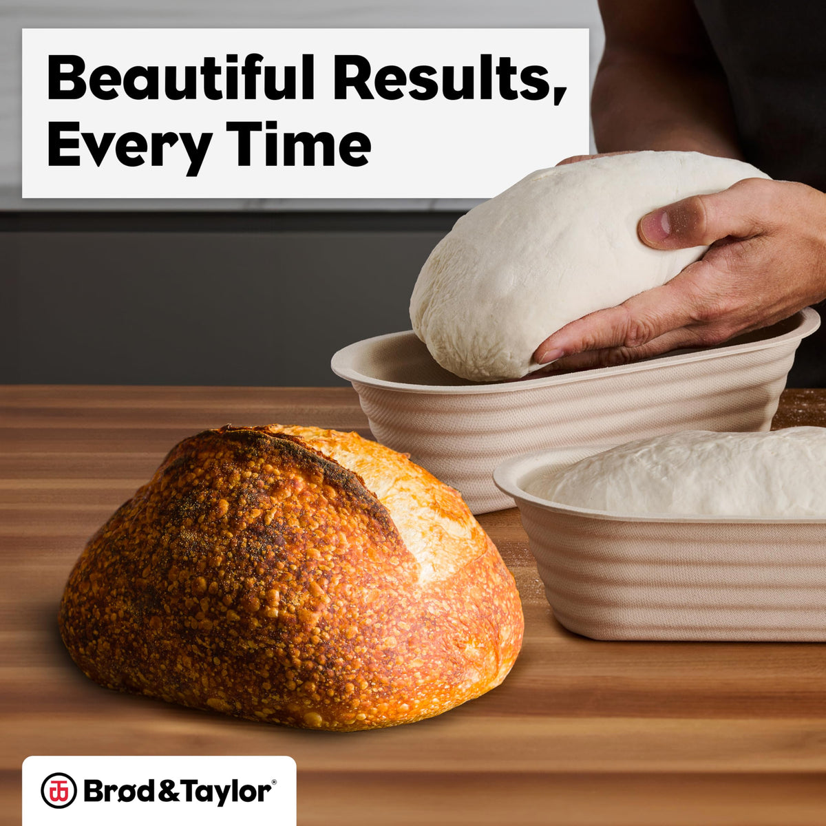 Brod & Taylor 10-inch banneton ridges provide dough structure support.