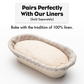 Brod & Taylor banneton shown with linen liner compatibility for consistent shaping