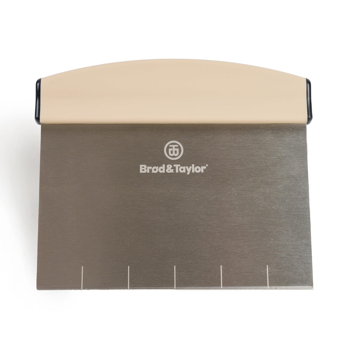 Brod and Taylor bench knife with laser-etched 1-inch markings for precise dough portions.