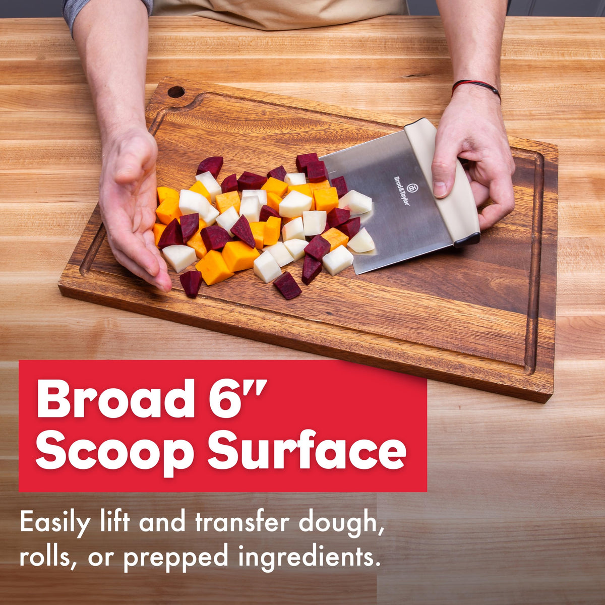 Brod and Taylor bench knife easy-clean, dishwasher-safe design for quick cleanup.