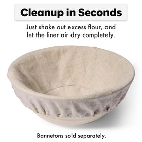 Liner helps dough surface stay clean with smooth, even proofing.