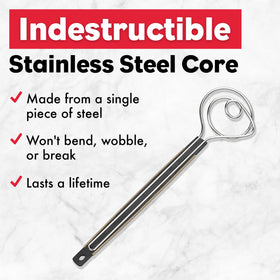 Brod & Taylor dough whisk with a comfortable non-slip handle.