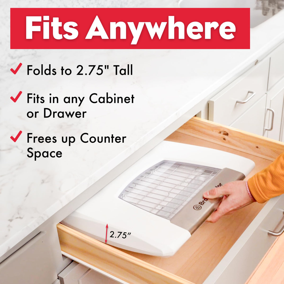 Brod & Taylor folding proofer folded storage saves kitchen space.