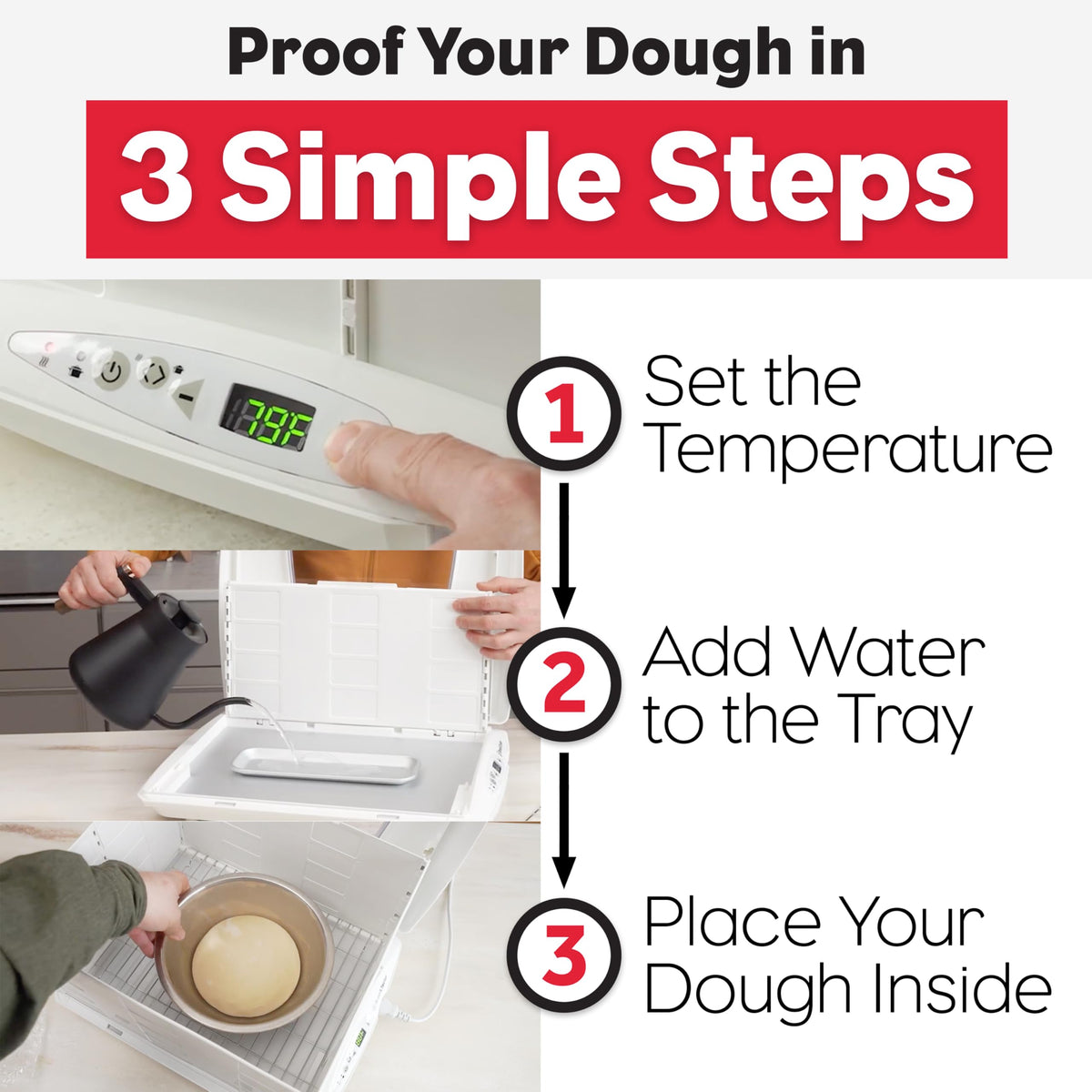 Brod and Taylor Folding Proofer humidity water tray enabling controlled dough moisture.