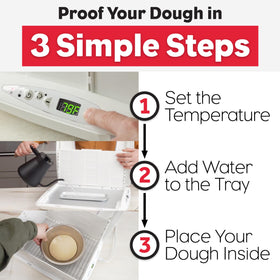 Brod and Taylor Folding Proofer humidity water tray enabling controlled dough moisture.
