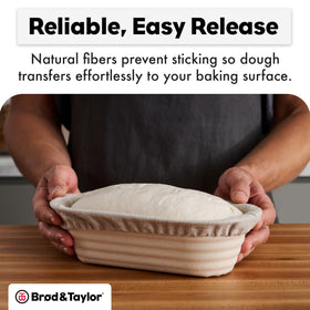 Brod & Taylor Batard Banneton Liner protects add-ins during proofing.